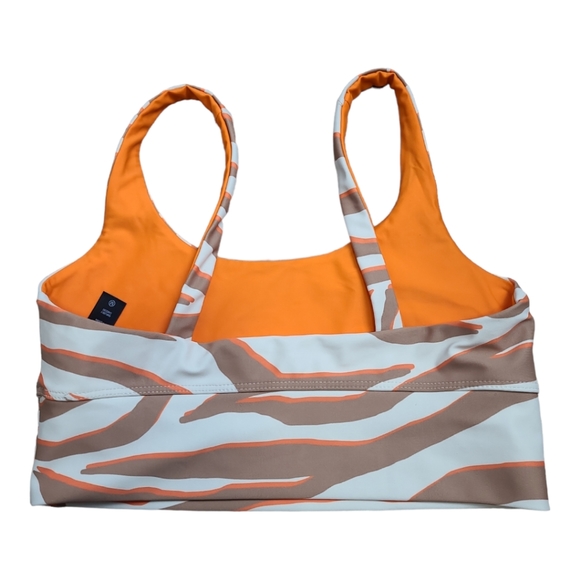 BEACH RIOT Leah bra top cloud cream zebra print orange cream brown sports bra M - Picture 5 of 15
